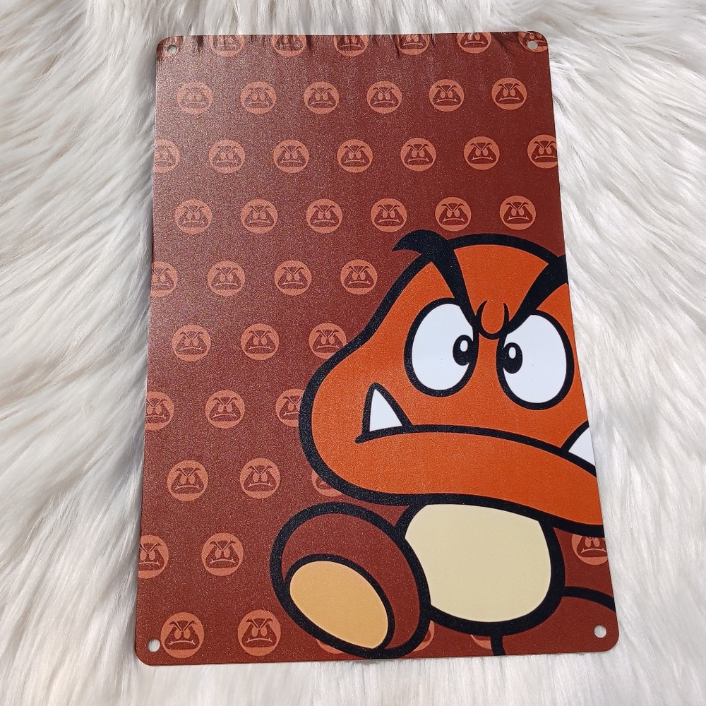 Goomba Super Mario Bros Brothers Metal Wall Hanging Sign Never Used Nintendo New